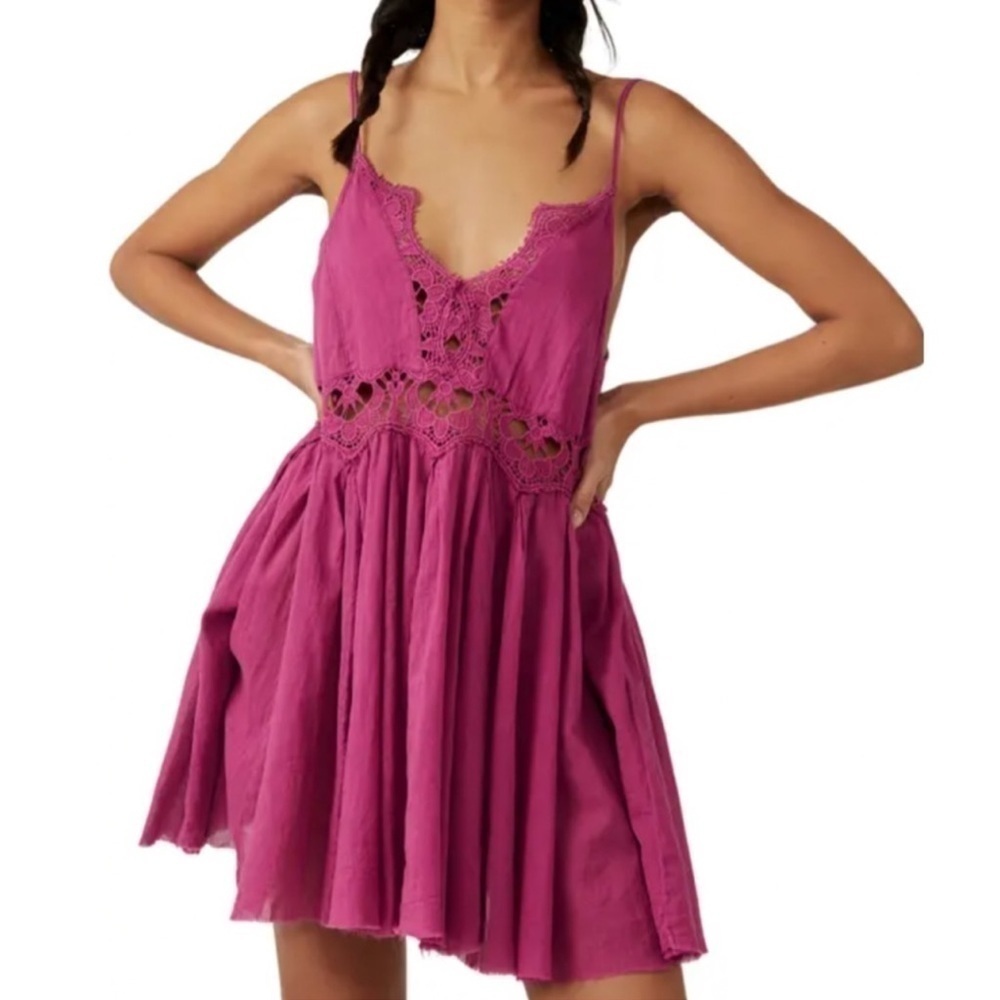 NWT FREE PEOPLE llektra Slip / Dahlia Mauve
